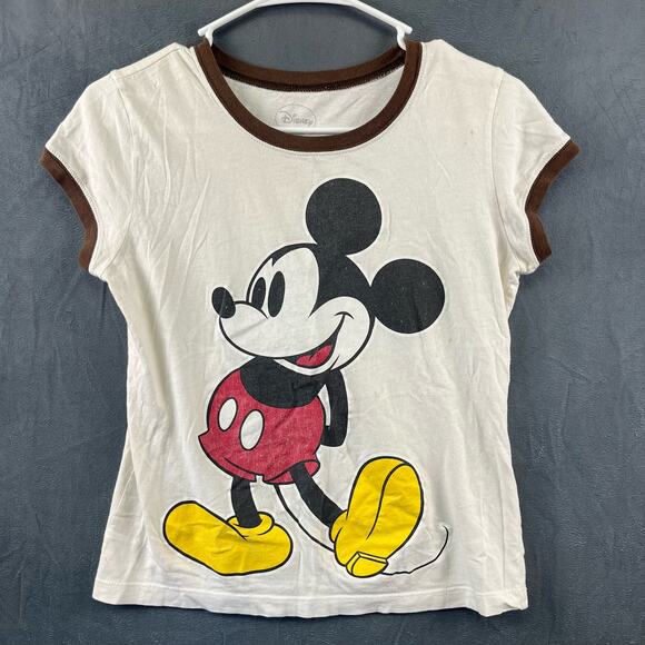Disney Mickey Mouse Retro Trimmed Graphic Paint Girls' Medium Shirt Comfy Retro - Picture 1 of 7